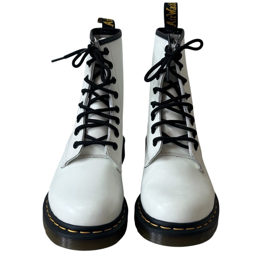Dr. Marten's Patent Leather White 1460 Lace‎ Up Boots Capsule Grunge Rocker 8 - Picture 5 of 9